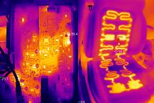 左圖：電路板溫升測試，右圖：汽車加熱座椅檢測